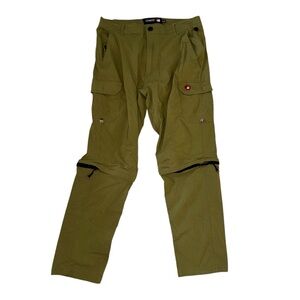 Canada Weather Gear Sz M Green Convertible Hiking Cargo Pants Lightweight